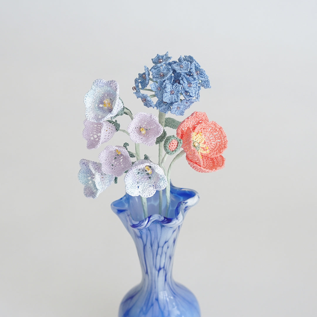 Hortensia/Campanule/Coquelicot