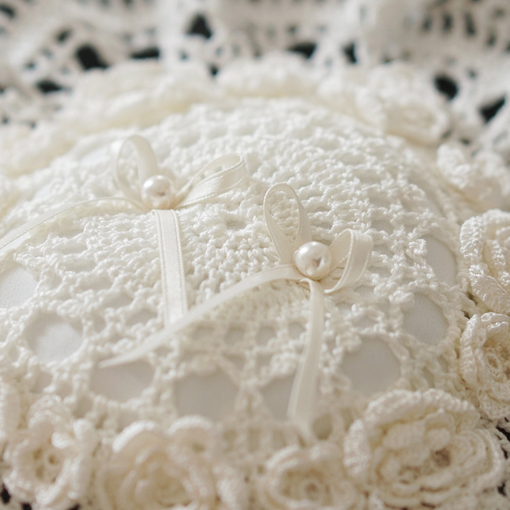 [Princess] Ring pillow/hand-knitted lace